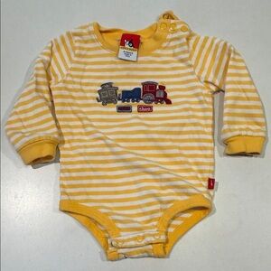 Staccato Yellow & White Striped Train Bodysuit